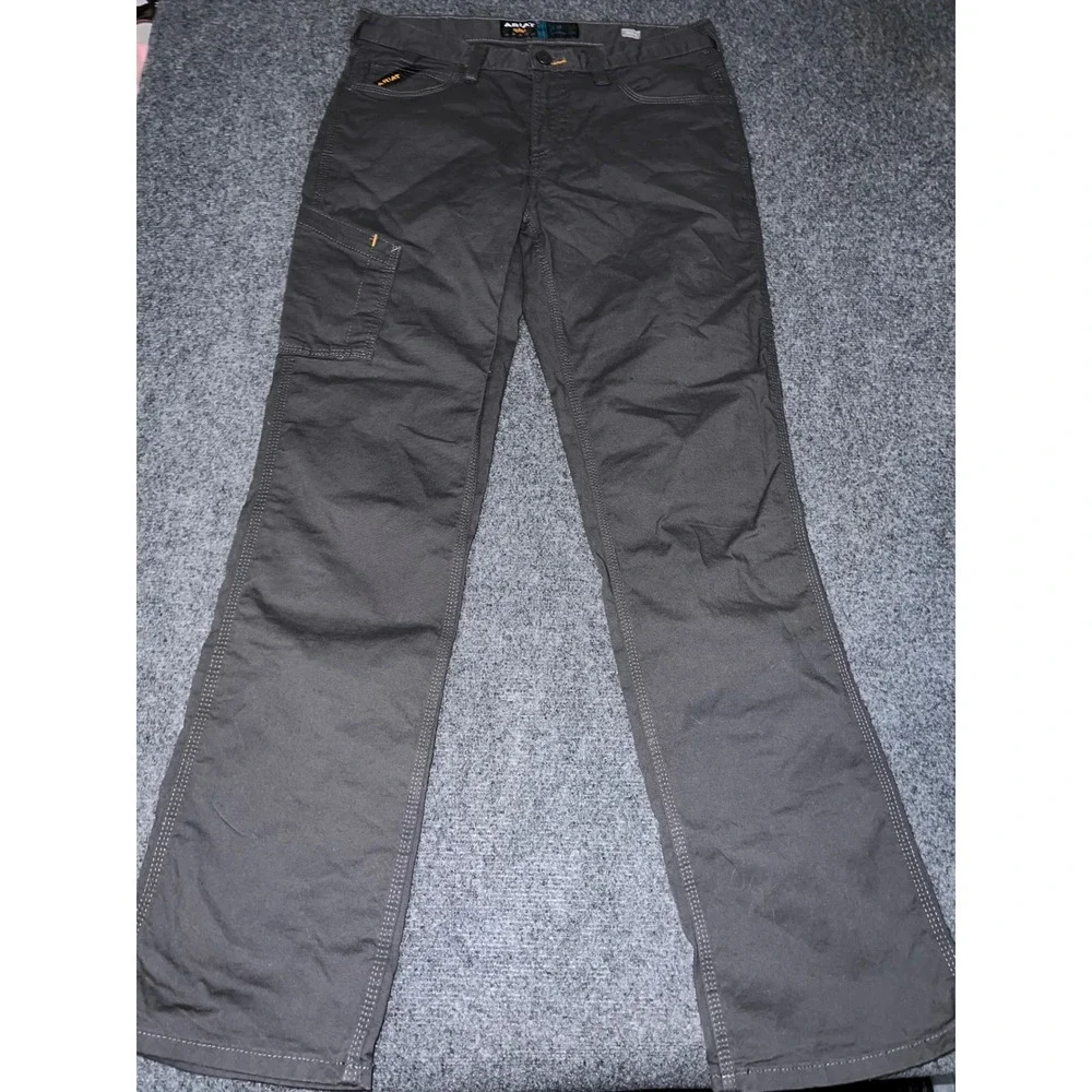 Ariat Rebar M7 Slim Straight Leg Work Pants Gray Canvas 32x34